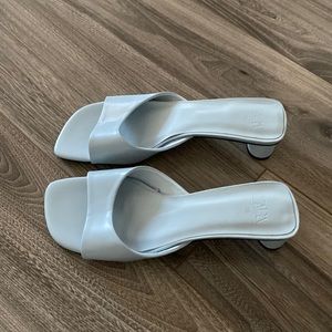 Zara Blue Slip-on Sandals (Brand New, Never Worn)